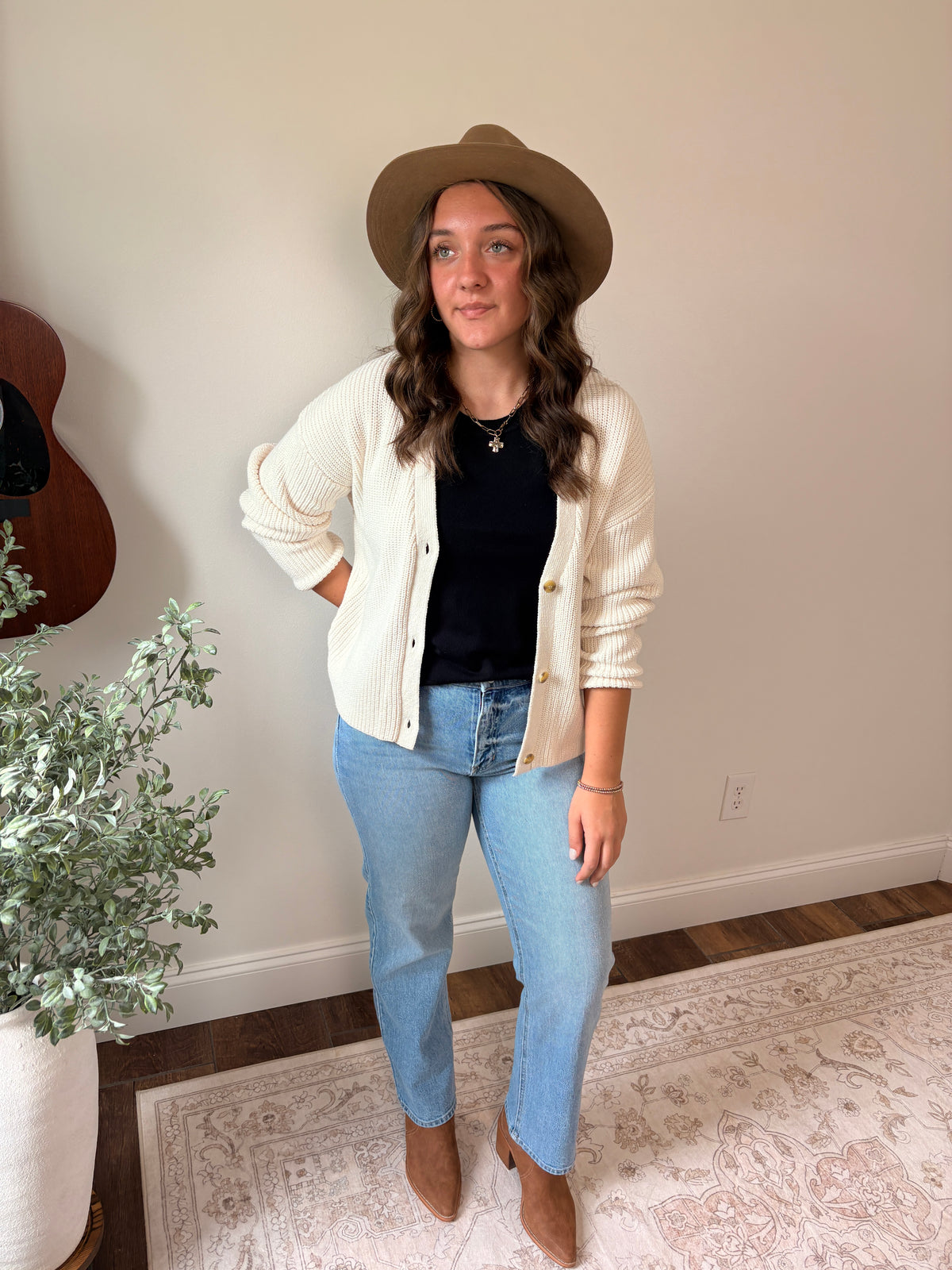 Ivory Cotton Cardigan - 100% Cotton
