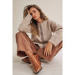 EASY CHOICE MINERAL-WASHED COTTON PLEATED WIDE-LEG PANTS