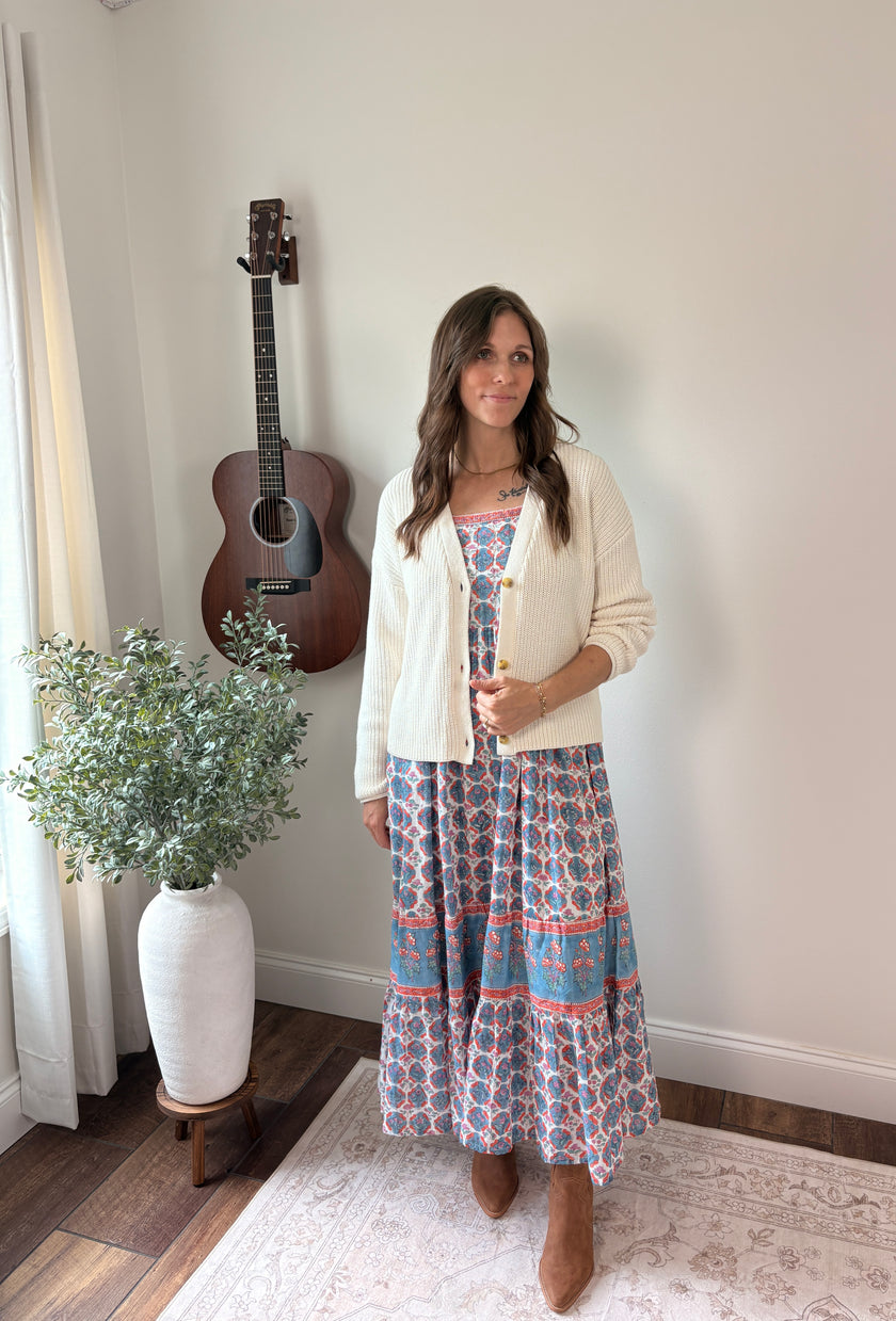 Ivory Cotton Cardigan - 100% Cotton