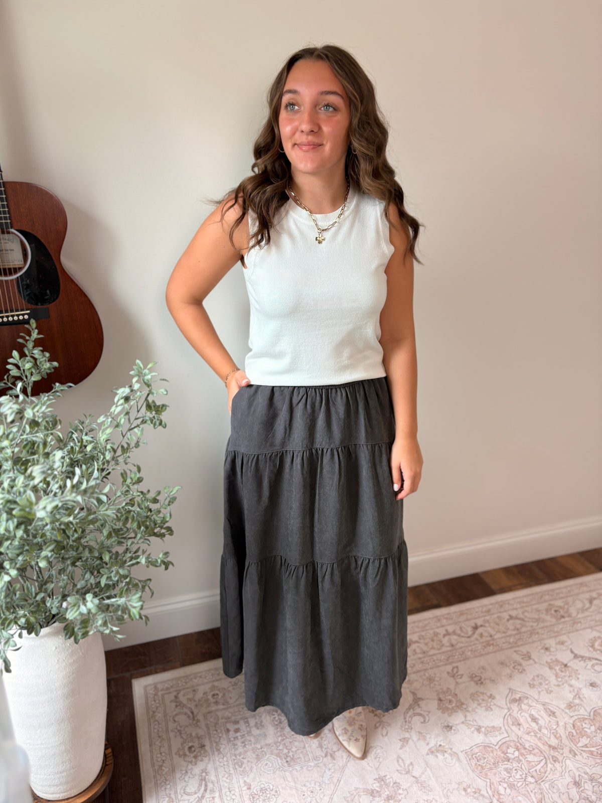 Laura Tiered Midi Skirt