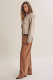 COTTAGE GARDEN WOOL BLEND FLORAL PLACKET SWEATER CARDIGAN