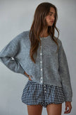 Knit Sweater Round Neck Long Sleeve Cardigan Top