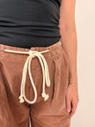 EASY CHOICE MINERAL-WASHED COTTON PLEATED WIDE-LEG PANTS