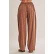 EASY CHOICE MINERAL-WASHED COTTON PLEATED WIDE-LEG PANTS
