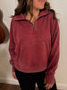 The Nicole Quarter Zip - Wine