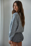 Knit Sweater Round Neck Long Sleeve Cardigan Top