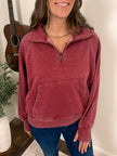 The Nicole Quarter Zip - Wine