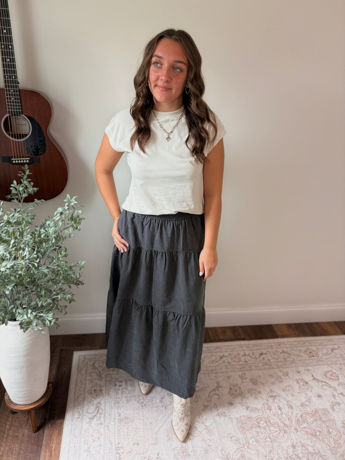 Laura Tiered Midi Skirt