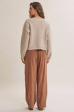 COTTAGE GARDEN WOOL BLEND FLORAL PLACKET SWEATER CARDIGAN